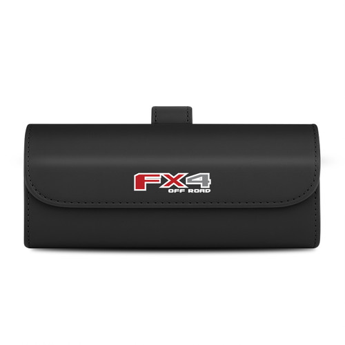 Ford F-150 FX4 Off Road Black Leather Sunglass Case Car Sun Visor Mount Clip