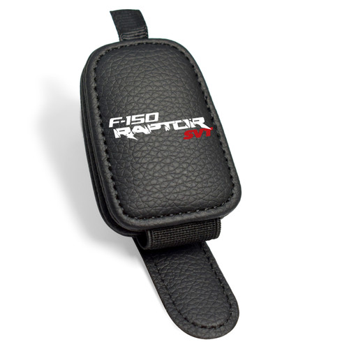 Ford F-150 Raptor SVT Rectangle Black Leather Magnetic Sunglass Holder Car Sun Visor Mount Clip