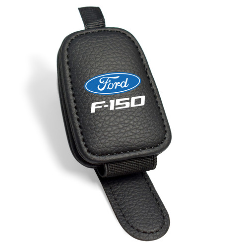 Ford F-150 Rectangle Black Leather Magnetic Sunglass Holder Car Sun Visor Mount Clip