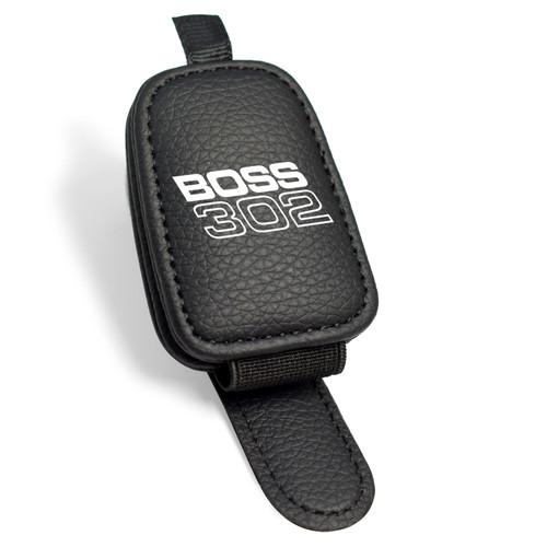 Ford Boss 302 Rectangle Black Leather Magnetic Sunglass Holder Car Sun Visor Mount Clip