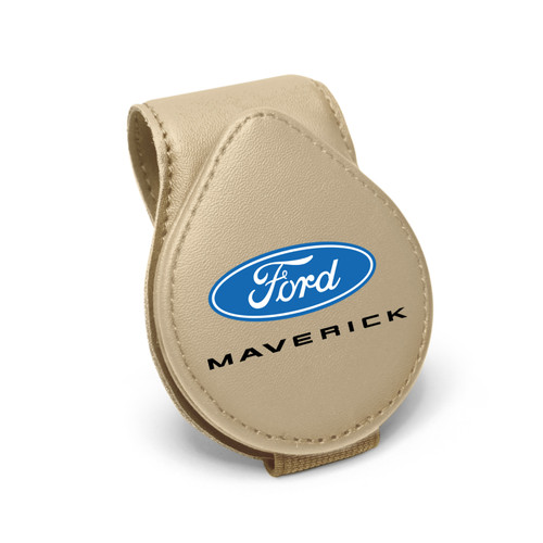 Ford Maverick Beige Leather Magnetic Sunglass Holder Car Sun Visor Mount Clip