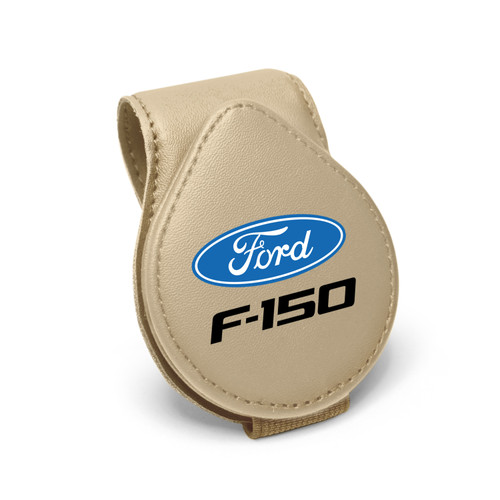 Ford F-150 Beige Leather Magnetic Sunglass Holder Car Sun Visor Mount Clip