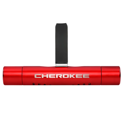 Jeep Cherokee Red Aluminum Car Vent Air Freshener Clip with adjustable window and 10 Refill Sticks