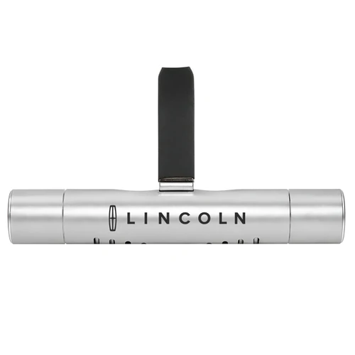 Lincoln Silver Aluminum Car Vent Air Freshener Clip with adjustable window and 10 Refill Sticks