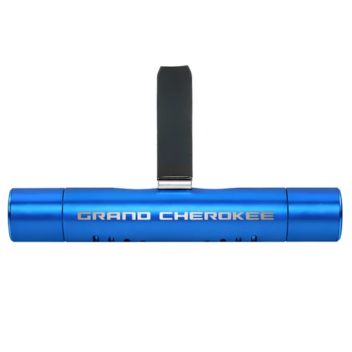 Jeep Grand Cherokee Blue Aluminum Car Vent Air Freshener Clip with adjustable window and 10 Refill Sticks