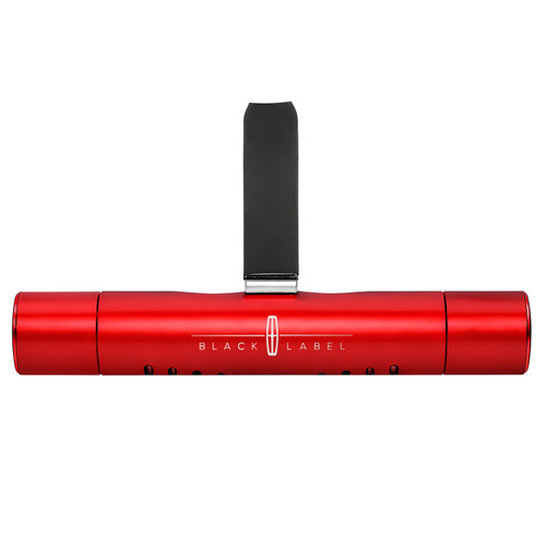Lincoln Black Label Red Aluminum Car Vent Air Freshener Clip with adjustable window and 10 Refill Sticks