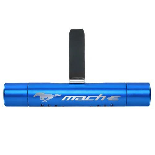Ford Mustang Mach-E Blue Aluminum Car Vent Air Freshener Clip with adjustable window and 10 Refill Sticks