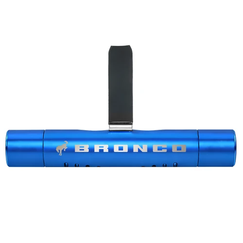 Ford Bronco Blue Aluminum Car Vent Air Freshener Clip with adjustable window and 10 Refill Sticks