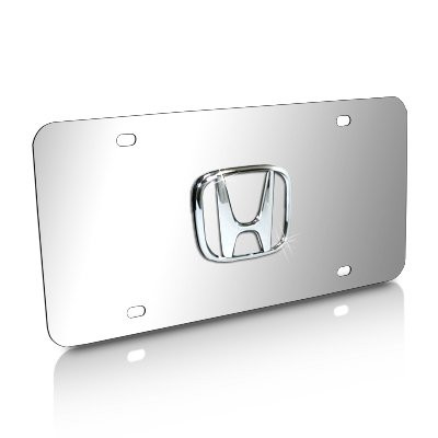 Honda 3D Logo Chrome Steel License Plate