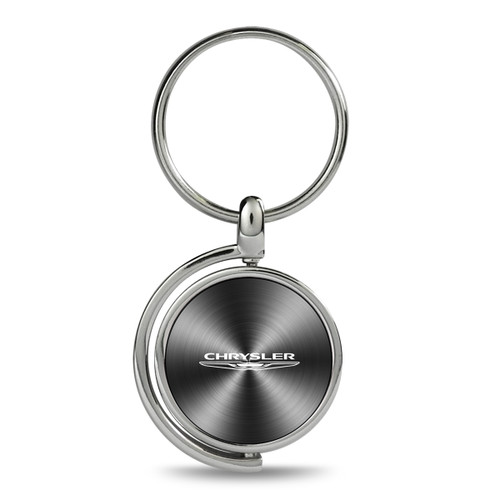 Chrysler Gray Brushed Metal Spinner Key Chain