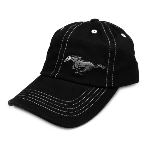 Ford Mustang Running Pony Black Baseball Cap