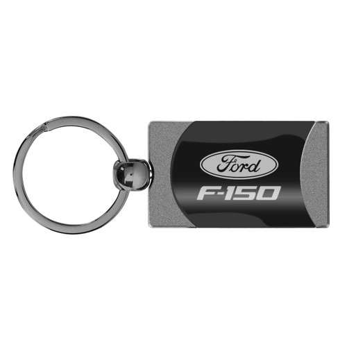 Ford F150 Two Tone Gun-Metal Rectangular Key Chain Key Fob