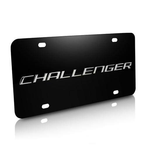 Dodge Challenger Black Steel License Plate