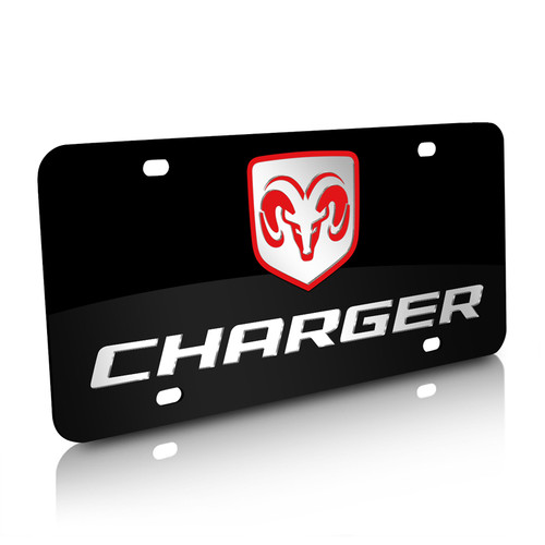 Dodge Logo Charger Inlay on Mirror Acrylic License Plate