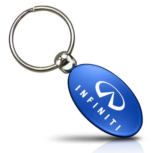 Infiniti Blue Aluminum Oval Key Chain