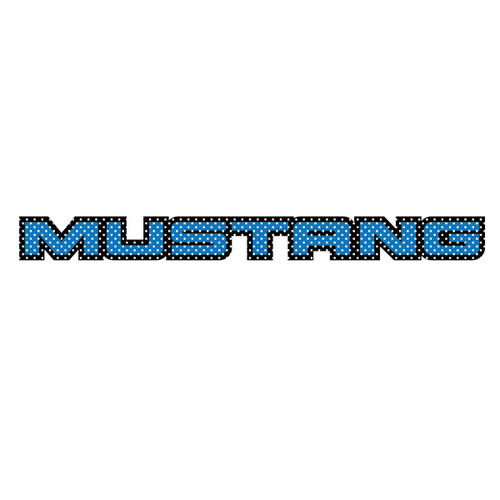 Ford Mustang Nameplate in Blue 24" 3M Perforated Unobstructed View Window Graphic Decorative Decal