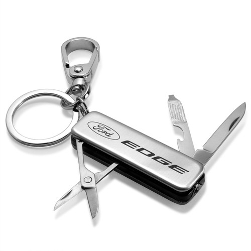 Ford Edge Multi-Tool LED Light Metal Key Chain by iPick Image, Made in USA