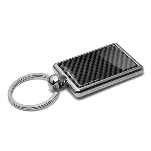 Ford Mustang GT in Full Color with Carbon Fiber Backing Brush Rectangle Metal Key Chain