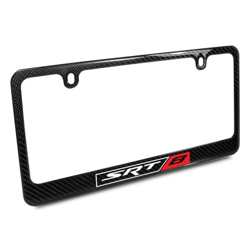 SRT8 Red Stripe Black 100% Real Carbon Fiber License Plate Frame by iPick Image, Made in USA