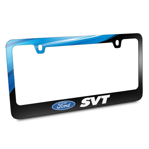 Ford Logo SVT Black Metal Graphic License Plate Frame