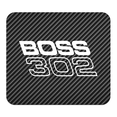 Ford Mustang Boss 302 Black Carbon Fiber Texture Graphic PC Mouse Pad , Made in USA