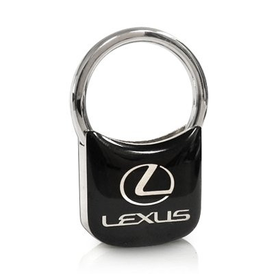 Lexus Black Padlock Chrome Metal Key Chain, Official Licensed