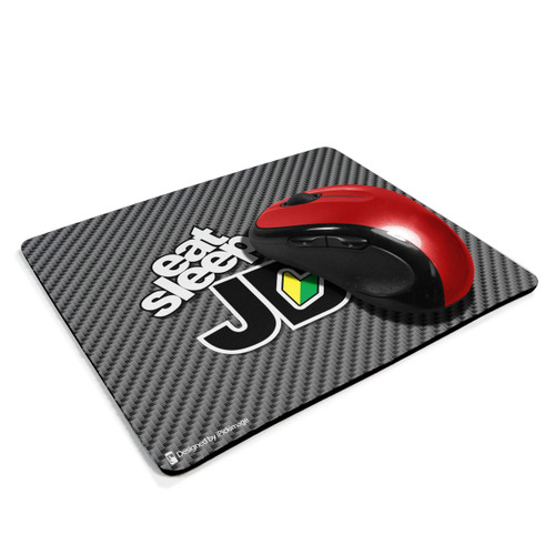Eat Sleep JDM Carbon Fiber Look Computer Mouse Pad