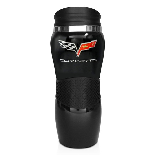 Chevrolet Corvette C6 Black Gripper 14oz Travel Mug
