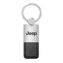 Jeep Duo Black Leather Key Chain