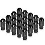 Black 12 x 1.5mm Aluminum Automotive 50mm Hexagonal Lug Nuts Set of 20