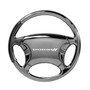 Dodge New Logo Black Chrome Steering Wheel Key Chain
