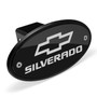 Chevrolet Logo Silverado Black Metal Plate 2 inch Tow Hitch Cover