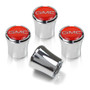 GMC Red Logo Chrome 4 Tire Stem Valve Caps