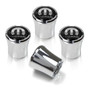 Mopar Black Logo Chrome ABS Tire Stem Valve Caps