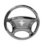 Ford Mustang Tri-Bar Black Chrome Steering Wheel Key Chain