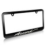 Honda Accord Script Black Metal License Plate Frame