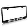 Mopar Logo Matte Black Metal License Plate Frame for Dodge Jeep Chrysler