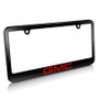 GMC in Red Matte Black Metal License Plate Frame