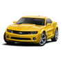 Chevrolet Camaro in Yellow Matte Black Metal License Plate Frame