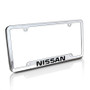 Nissan Chrome Brass License Plate Frame with Logo Screw Covers