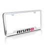 Nissan NISMO Chrome Metal License Plate Frame with Logo Screw Covers