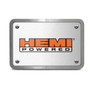 HEMI Powered Logo UV Graphic Brushed Silver Billet Aluminum 2 inch Tow Hitch Cover