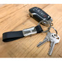 Ford Mustang Tri-Bar Genuine Black Leather Stripe Detachable Key Chain