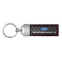 Ford Super-Duty Claw Marks Real Carbon Fiber Stripe Key Chain with Red stitching