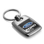 Ford Logo in Color on Carbon Fiber Backing Brush Metal Key Chain