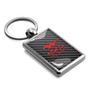Ford Mustang 50 Years in Red on Carbon Fiber Backing Brush Rectangle Metal Key Chain