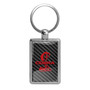 Ford Mustang Cobra in Red on Carbon Fiber Backing Brush Rectangle Metal Key Chain