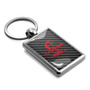 Ford Mustang Cobra in Red on Carbon Fiber Backing Brush Rectangle Metal Key Chain