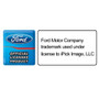 Ford Logo in Color on Carbon Fiber Backing Brush Rectangle Metal Key Chain