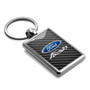 Ford Fiesta in Color on Carbon Fiber Backing Brush Rectangle Metal Key Chain